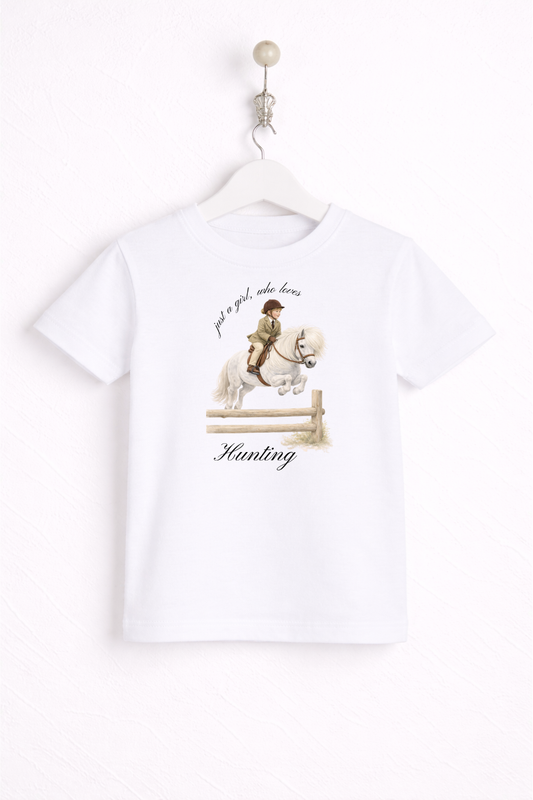 Just a little girl or boy, who loves Hunting T Shirt