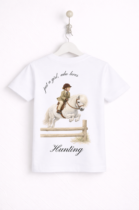 Just a little girl or boy, who loves Hunting T Shirt