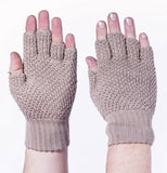 String 1/2 Finger Hunting Gloves- Eccru