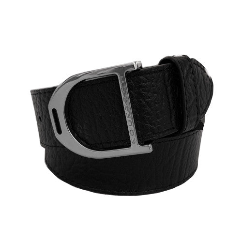 Stirrup Leather Belt 35mm - Black Textured