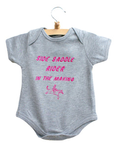 Side Saddle Rider In The Making" Baby Bodysuit