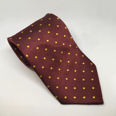 Polka Dot Show Tie - Burg /Gold