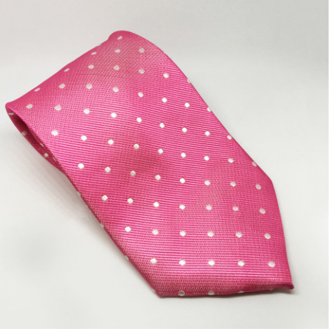 Polka Dot Show Tie - Pink/White