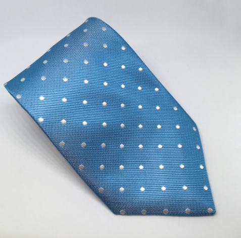 Polka Dot Show Tie - Blue/White