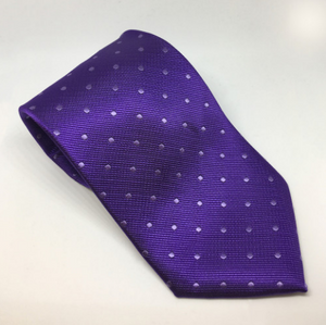 Polka Dot Show Tie - Purple/White