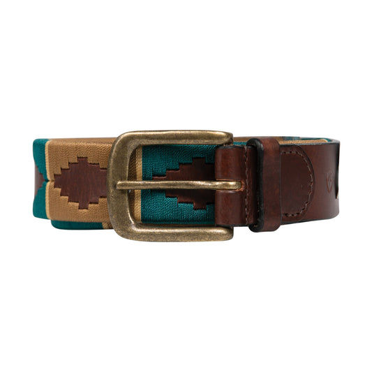 Polo Belt Teal/Mocha/Beige